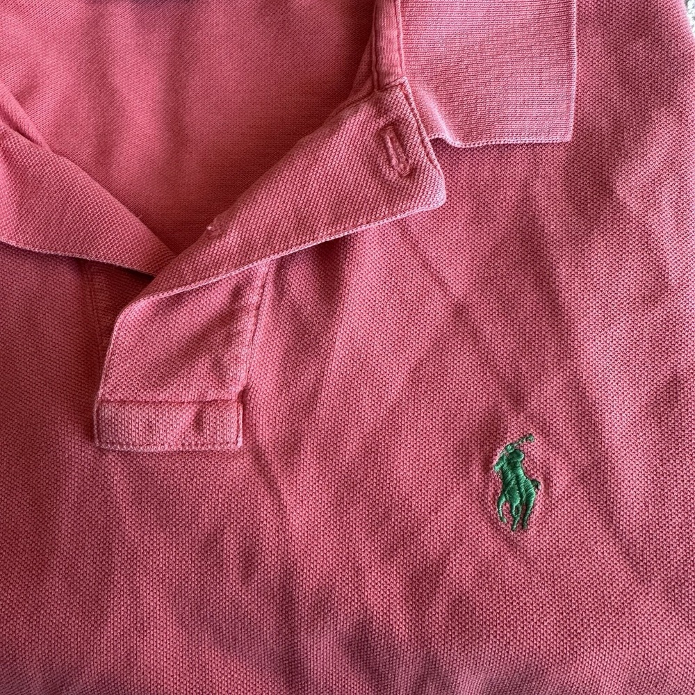 Polo By Ralph Lauren Polo Shirt Large Coral Color  Short‎ Sleeve Made In Peru - Picture 4 of 7